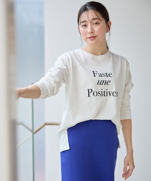 ANY(エニィ)の「オーガビッツロングスリーブTシャツ(Tシャツ/カットソー・レディース・グレー系1/ホワイト系1/ホワイト系2・F)」の5枚目の写真
