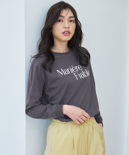 ANY(エニィ)の「オーガビッツロングスリーブTシャツ(Tシャツ/カットソー・レディース・グレー系1/ホワイト系1/ホワイト系2・F)」の11枚目の写真