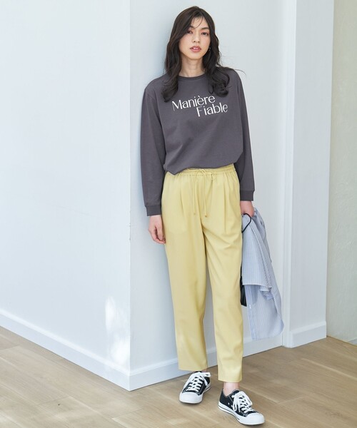 ANY(エニィ)の「オーガビッツロングスリーブTシャツ(Tシャツ/カットソー・レディース・グレー系1/ホワイト系1/ホワイト系2・F)」の13枚目の写真