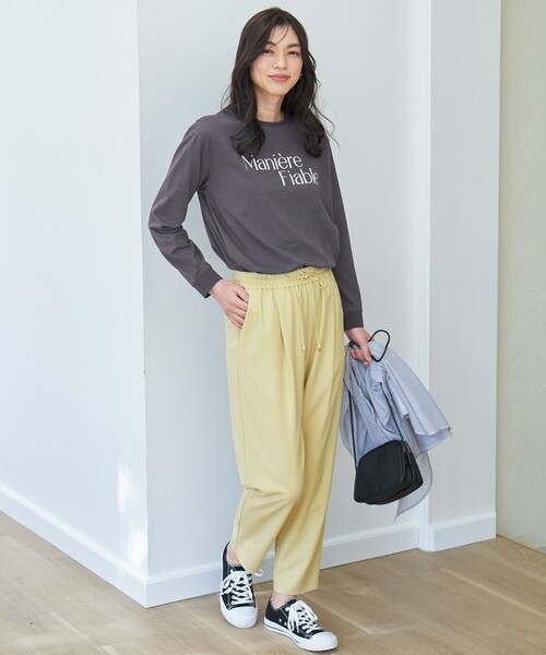 ANY(エニィ)の「オーガビッツロングスリーブTシャツ(Tシャツ/カットソー・レディース・グレー系1/ホワイト系1/ホワイト系2・F)」の14枚目の写真