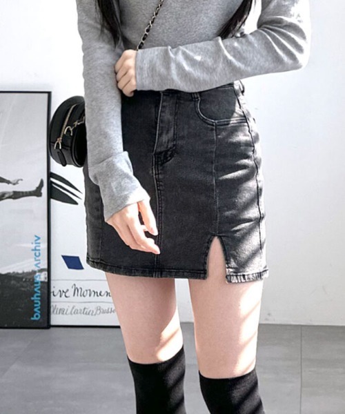 【美品】viviennewestwood★デニムミニスカート★グレー ヴィンテージウォッシュ台形デニムミニスカート[品番
