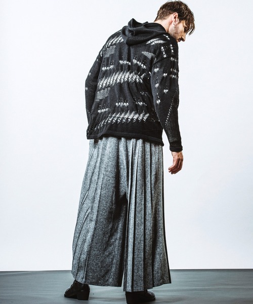 NO ID.(ノーアイディ)の「【NO ID.】Sheer Knit Big Parka / シアー ニット ビッグ パーカ(ニット/セーター・メンズ・その他24/ワイン/ブラック・ONE SIZE)」の15枚目の写真