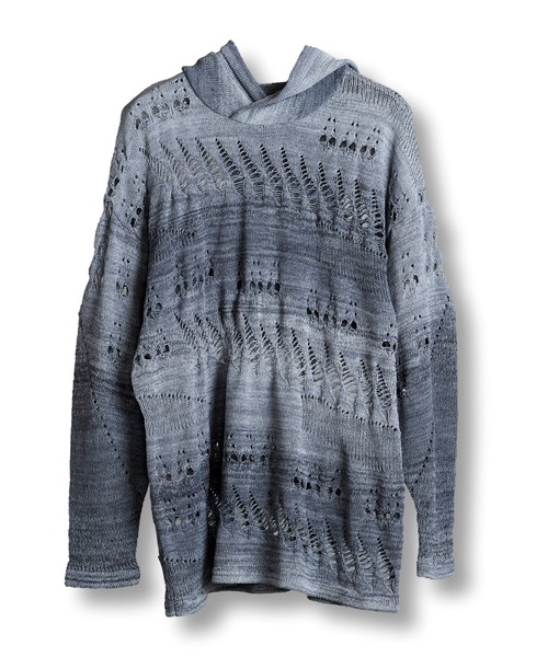 NO ID.(ノーアイディ)の「【NO ID.】Sheer Knit Big Parka / シアー ニット ビッグ パーカ(ニット/セーター・メンズ・その他24/ワイン/ブラック・ONE SIZE)」の9枚目の写真