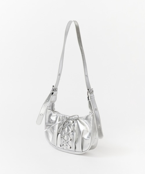 ROOPTOKYO(ループトウキョウ)の「韓国ファッション フェイクレザー 編み込み ショルダーバッグ(ショルダーバッグ・レディース・ブラウン/シルバー/ブラック・FREE)」の6枚目の写真