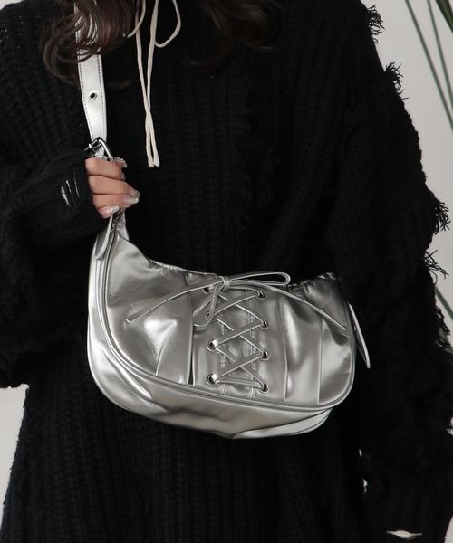 ROOPTOKYO(ループトウキョウ)の「韓国ファッション フェイクレザー 編み込み ショルダーバッグ(ショルダーバッグ・レディース・ブラウン/シルバー/ブラック・FREE)」の22枚目の写真