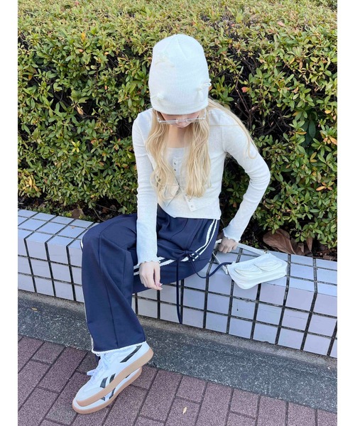 WC（ダブル シー）の「【2025春夏新作★】レースライントラックパンツ（その他パンツ・レディース・ネイビー/ワインレッド/ブラック・FREE）」の21枚目の写真