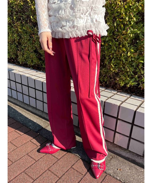 WC（ダブル シー）の「【2025春夏新作★】レースライントラックパンツ（その他パンツ・レディース・ネイビー/ワインレッド/ブラック・FREE）」の22枚目の写真