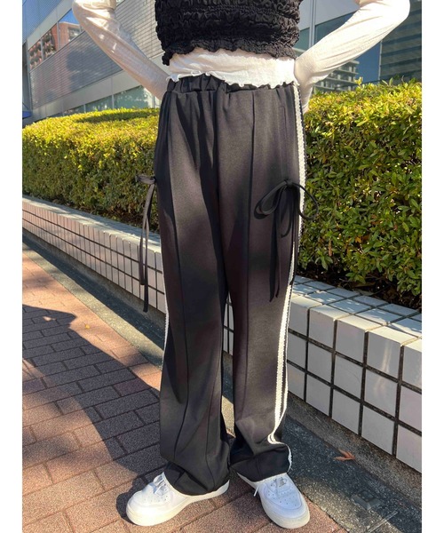 WC（ダブル シー）の「【2025春夏新作★】レースライントラックパンツ（その他パンツ・レディース・ネイビー/ワインレッド/ブラック・FREE）」の4枚目の写真