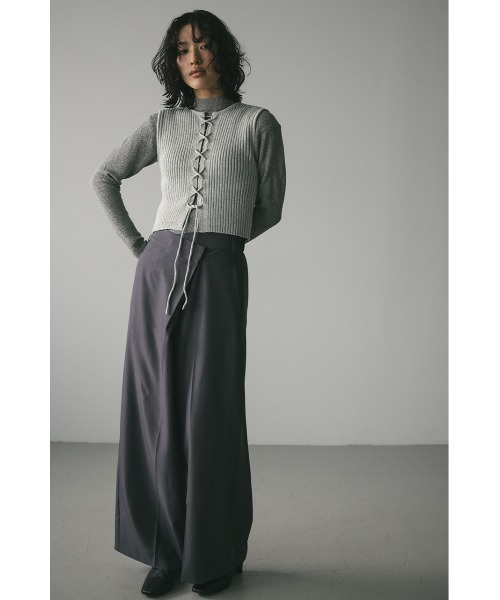 STYLEMIXER（スタイルミキサー）の「レースアップニットベスト（ベスト・レディース・アイボリー/グレー・FREE）」の11枚目の写真