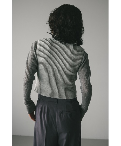 STYLEMIXER（スタイルミキサー）の「レースアップニットベスト（ベスト・レディース・アイボリー/グレー・FREE）」の15枚目の写真