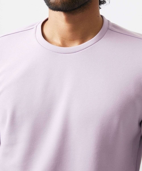 MICHEL KLEIN HOMME   （ミッシェルクランオム）の「ダブルフェイスクルーネック長袖カットソー（Tシャツ/カットソー・メンズ・ホワイト/ブラック/ラベンダー・MEDIUM/LARGE/X-LARGE）」の7枚目の写真