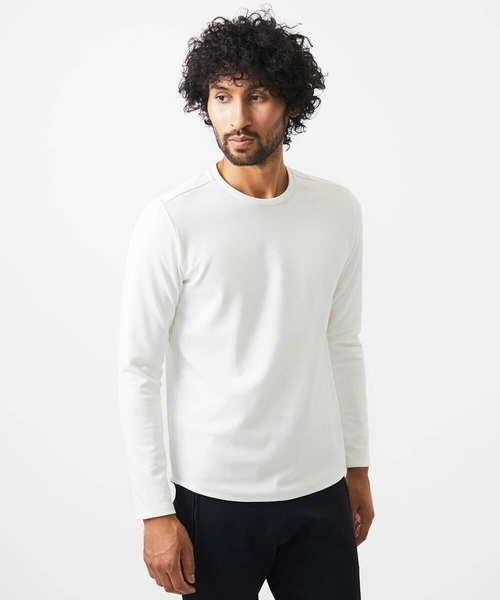 MICHEL KLEIN HOMME   （ミッシェルクランオム）の「ダブルフェイスクルーネック長袖カットソー（Tシャツ/カットソー・メンズ・ホワイト/ブラック/ラベンダー・MEDIUM/LARGE/X-LARGE）」の11枚目の写真