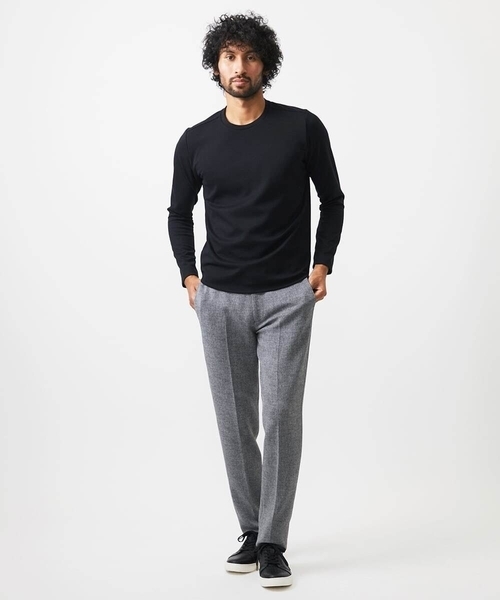 MICHEL KLEIN HOMME   （ミッシェルクランオム）の「ダブルフェイスクルーネック長袖カットソー（Tシャツ/カットソー・メンズ・ホワイト/ブラック/ラベンダー・MEDIUM/LARGE/X-LARGE）」の14枚目の写真