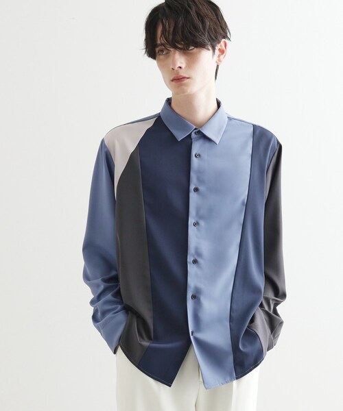 tk.TAKEO KIKUCHI（ティーケータケオキクチ）の「ダイヤゴナルスイッチシャツ（シャツ/ブラウス・メンズ・ホワイト系5/ブラック系4/ブルー系4・01/02/03）」の3枚目の写真