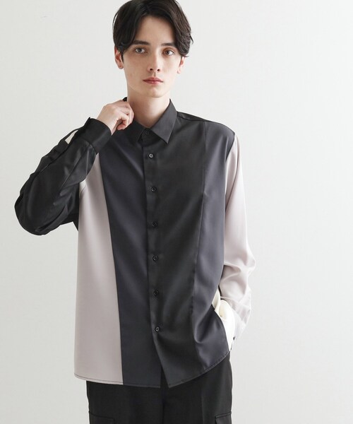 tk.TAKEO KIKUCHI（ティーケータケオキクチ）の「ダイヤゴナルスイッチシャツ（シャツ/ブラウス・メンズ・ホワイト系5/ブラック系4/ブルー系4・01/02/03）」の12枚目の写真