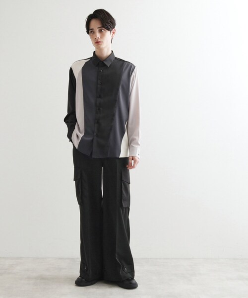 tk.TAKEO KIKUCHI（ティーケータケオキクチ）の「ダイヤゴナルスイッチシャツ（シャツ/ブラウス・メンズ・ホワイト系5/ブラック系4/ブルー系4・01/02/03）」の14枚目の写真