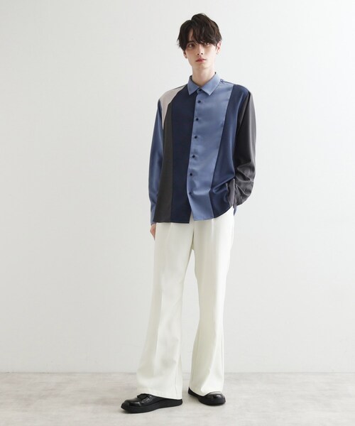 tk.TAKEO KIKUCHI（ティーケータケオキクチ）の「ダイヤゴナルスイッチシャツ（シャツ/ブラウス・メンズ・ホワイト系5/ブラック系4/ブルー系4・01/02/03）」の6枚目の写真