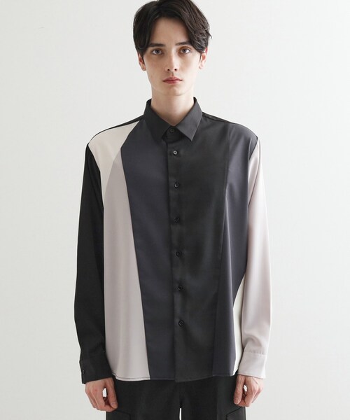 tk.TAKEO KIKUCHI（ティーケータケオキクチ）の「ダイヤゴナルスイッチシャツ（シャツ/ブラウス・メンズ・ホワイト系5/ブラック系4/ブルー系4・01/02/03）」の8枚目の写真