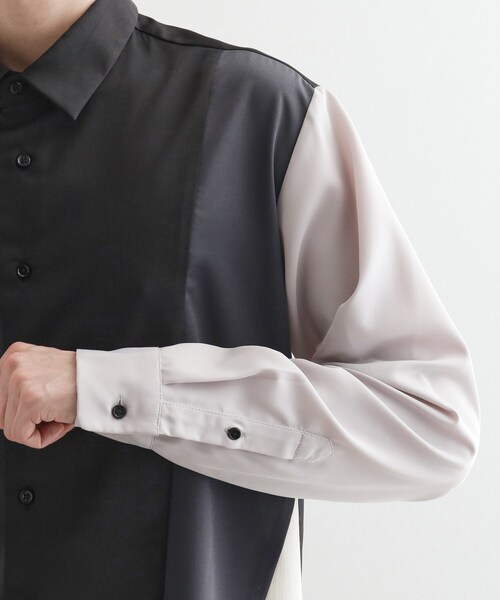 tk.TAKEO KIKUCHI（ティーケータケオキクチ）の「ダイヤゴナルスイッチシャツ（シャツ/ブラウス・メンズ・ホワイト系5/ブラック系4/ブルー系4・01/02/03）」の4枚目の写真