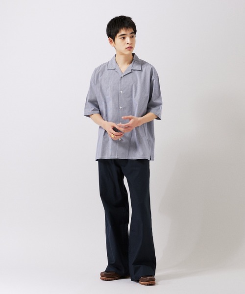 mact×JOURNAL STANDARD コットン麻チノパンツ ブルー mact × JOURNAL