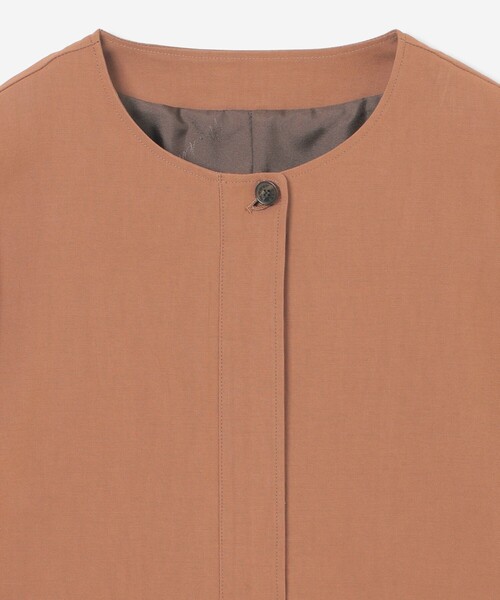 MACKINTOSH LONDON（マッキントッシュ ロンドン）の「リネンレーヨンストレッチジャケット（ノーカラージャケット・レディース・ブラウン/ネイビー・38）」の12枚目の写真