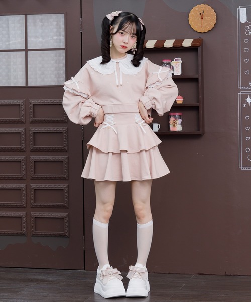 ROJITA（ロジータ）の「【セットアップ対応】2WAYカラーハート刺繍スウエット（スウェット・レディース・ブラック/ピンク/ホワイト/グレー・FREE）」の17枚目の写真