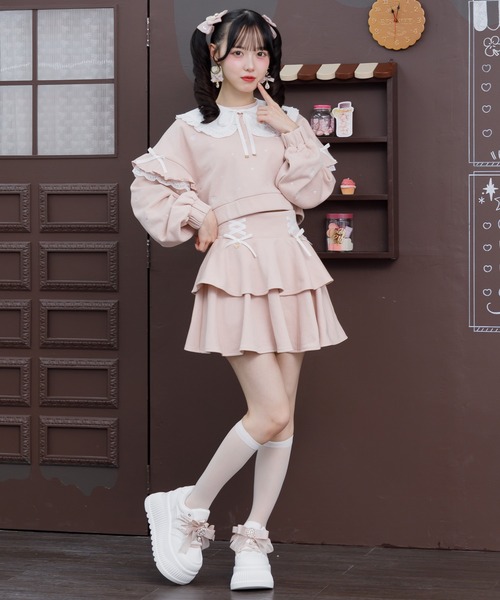 ROJITA（ロジータ）の「【セットアップ対応】2WAYカラーハート刺繍スウエット（スウェット・レディース・ブラック/ピンク/ホワイト/グレー・FREE）」の18枚目の写真