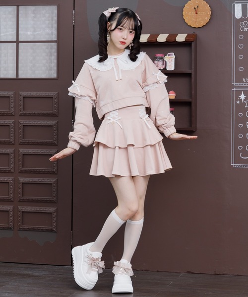 ROJITA（ロジータ）の「【セットアップ対応】2WAYカラーハート刺繍スウエット（スウェット・レディース・ブラック/ピンク/ホワイト/グレー・FREE）」の11枚目の写真