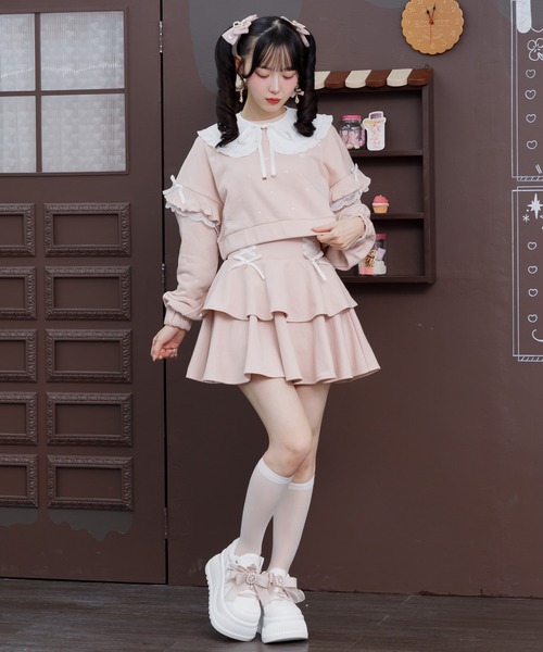 ROJITA（ロジータ）の「【セットアップ対応】2WAYカラーハート刺繍スウエット（スウェット・レディース・ブラック/ピンク/ホワイト/グレー・FREE）」の13枚目の写真