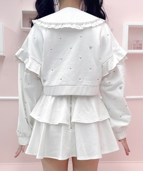 ROJITA（ロジータ）の「【セットアップ対応】2WAYカラーハート刺繍スウエット（スウェット・レディース・ブラック/ピンク/ホワイト/グレー・FREE）」の9枚目の写真