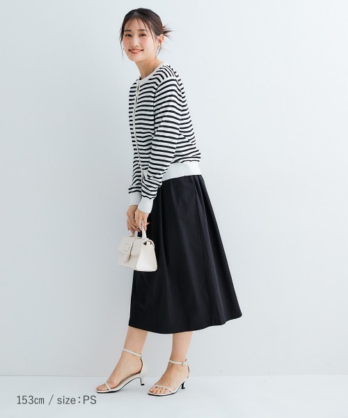 Petitjo(プッチージョ)の「小さいサイズ 綿混金ボタンクルーネックカーディガン 低身長さん・小柄女性(カーディガン/ボレロ・レディース・ブラック/ブラック系/ホワイト・PSS/PS/PL/PM)」の16枚目の写真