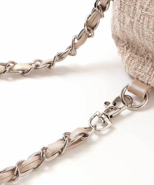 BeBe（ベベ）の「【お揃い】ハートタグ付きブロッサムラメツイード2wayミニリュック（ショルダーバッグ・キッズ・ピンク/ベージュ・FREE）」の10枚目の写真