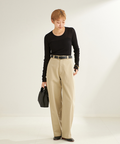 セール】rib like kn long Tシャツ（ニット/セーター）｜Plage