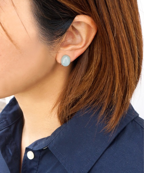 anq.(アンク)の「「anq.」OneStoneイヤリング(マザーオブパール/アクアマリン)(イヤリング・レディース・ホワイト系その他/ブルー/ホワイト・ONE SIZE)」の7枚目の写真