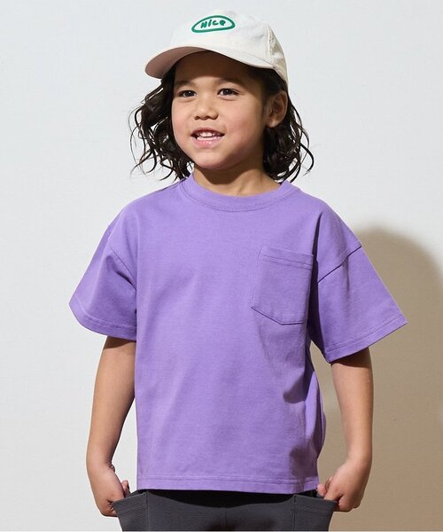 b・ROOM（ビールーム）の「【カイテキ天竺】ビッグシルエットベーシックTシャツ（Tシャツ/カットソー・キッズ・ライトベージュ/ライトブルー/パープル/ターコイズブルー/ブラック/オフホワイト/レッド/ダークグリーン/マスタード/トップグレー・100cm/150cm/130cm/110cm/140cm/120cm）」の8枚目の写真