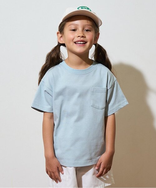 b・ROOM（ビールーム）の「【カイテキ天竺】ビッグシルエットベーシックTシャツ（Tシャツ/カットソー・キッズ・ライトベージュ/ライトブルー/パープル/ターコイズブルー/ブラック/オフホワイト/レッド/ダークグリーン/マスタード/トップグレー・100cm/150cm/130cm/110cm/140cm/120cm）」の6枚目の写真