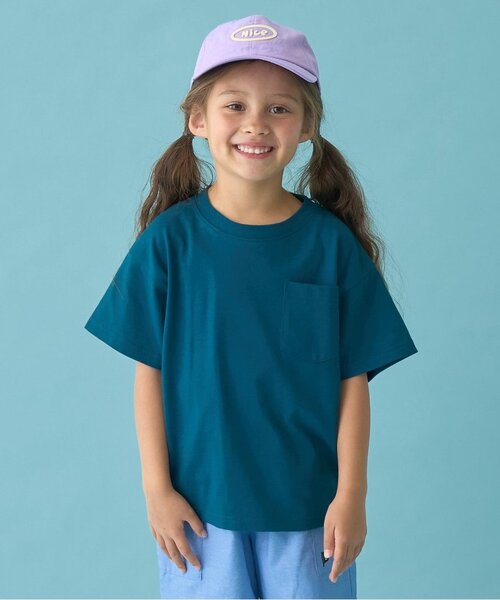 b・ROOM（ビールーム）の「【カイテキ天竺】ビッグシルエットベーシックTシャツ（Tシャツ/カットソー・キッズ・ライトベージュ/ライトブルー/パープル/ターコイズブルー/ブラック/オフホワイト/レッド/ダークグリーン/マスタード/トップグレー・100cm/150cm/130cm/110cm/140cm/120cm）」の5枚目の写真