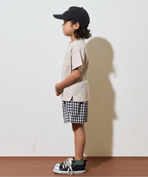 b・ROOM（ビールーム）の「【カイテキ天竺】ビッグシルエットベーシックTシャツ（Tシャツ/カットソー・キッズ・ライトベージュ/ライトブルー/パープル/ターコイズブルー/ブラック/オフホワイト/レッド/ダークグリーン/マスタード/トップグレー・100cm/150cm/130cm/110cm/140cm/120cm）」の15枚目の写真