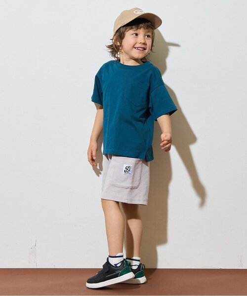 b・ROOM（ビールーム）の「【カイテキ天竺】ビッグシルエットベーシックTシャツ（Tシャツ/カットソー・キッズ・ライトベージュ/ライトブルー/パープル/ターコイズブルー/ブラック/オフホワイト/レッド/ダークグリーン/マスタード/トップグレー・100cm/150cm/130cm/110cm/140cm/120cm）」の19枚目の写真