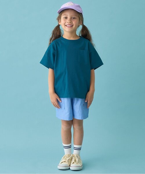 b・ROOM（ビールーム）の「【カイテキ天竺】ビッグシルエットベーシックTシャツ（Tシャツ/カットソー・キッズ・ライトベージュ/ライトブルー/パープル/ターコイズブルー/ブラック/オフホワイト/レッド/ダークグリーン/マスタード/トップグレー・100cm/150cm/130cm/110cm/140cm/120cm）」の21枚目の写真