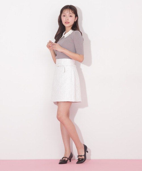 衿付きリブニット5分袖 衿付きリブニット5分袖 | JILL by JILL STUART（ジル バイ ジル