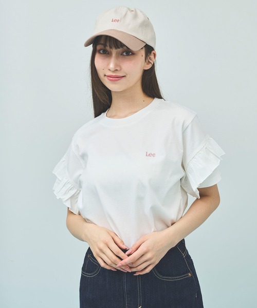 31 Sons de mode（トランテアン　ソン　ドゥ　モード）の「【Leeコラボ】フリルスリーブTEE（Tシャツ/カットソー・レディース・オフホワイト/ピンク/ブラック・フリー）」の5枚目の写真