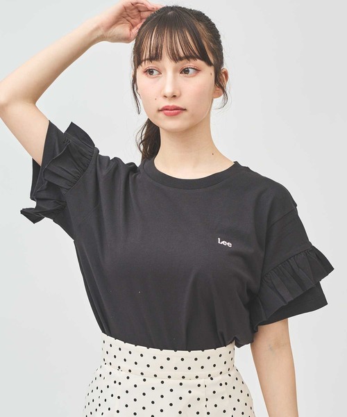 31 Sons de mode（トランテアン　ソン　ドゥ　モード）の「【Leeコラボ】フリルスリーブTEE（Tシャツ/カットソー・レディース・オフホワイト/ピンク/ブラック・フリー）」の9枚目の写真