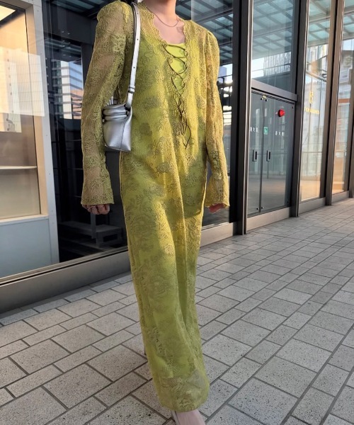 TABLE CROSS LACE UP DRESS（ワンピース）｜Ameri（アメリ）の