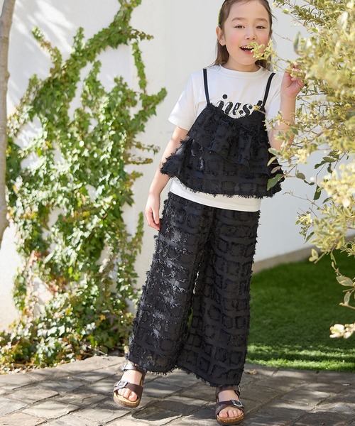 Piet(ピエット)の「チェックフリンジ ワイドパンツ(その他パンツ・キッズ・ブラック/ベージュ・100/110/120/130)」の1枚目の写真