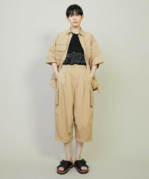 FRAPBOIS（フラボア）の「ユーティーズ シャツブルゾン（シャツ/ブラウス・レディース・ベージュ/ネイビー・1/2）」の8枚目の写真