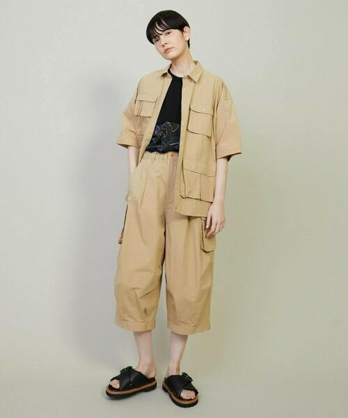 FRAPBOIS（フラボア）の「ユーティーズ シャツブルゾン（シャツ/ブラウス・レディース・ベージュ/ネイビー・1/2）」の9枚目の写真