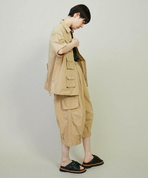 FRAPBOIS（フラボア）の「ユーティーズ シャツブルゾン（シャツ/ブラウス・レディース・ベージュ/ネイビー・1/2）」の10枚目の写真