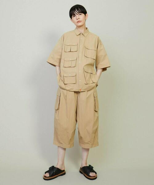 FRAPBOIS（フラボア）の「ユーティーズ シャツブルゾン（シャツ/ブラウス・レディース・ベージュ/ネイビー・1/2）」の11枚目の写真