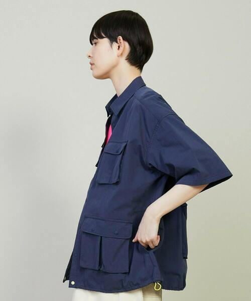 FRAPBOIS（フラボア）の「ユーティーズ シャツブルゾン（シャツ/ブラウス・レディース・ベージュ/ネイビー・1/2）」の13枚目の写真